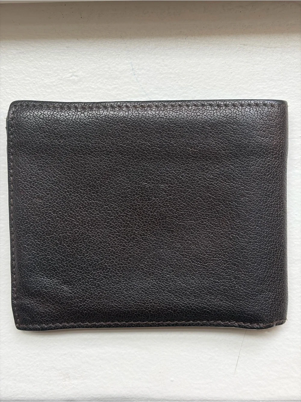 Brunello Cucinelli Dark Brown Pebbled Leather Bifold Wallet